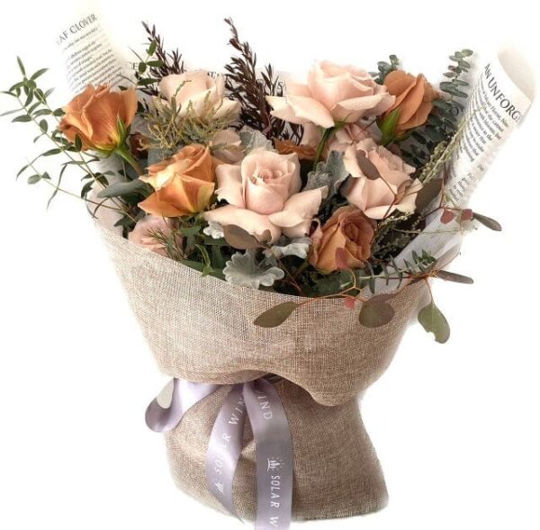 11 Cappuccino Sandy Roses Bouquet — Sun's Florist, Kogarah