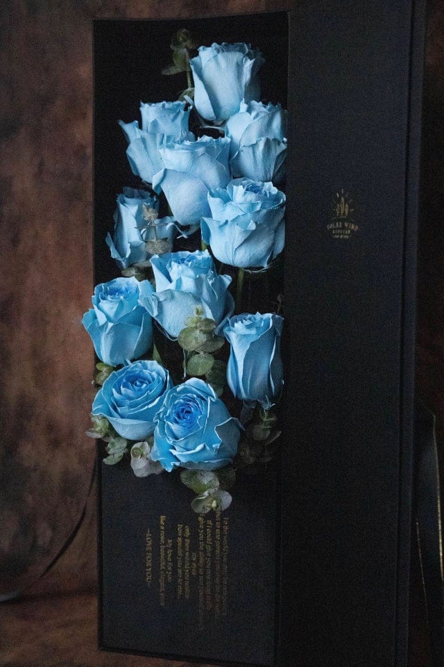 11 Premium Blue Roses in Luxury Box arranged by Sun's Florist, Kogarah
