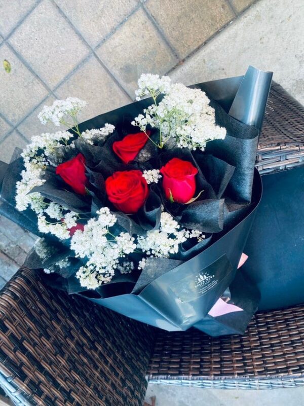 5 Premium Red Roses Bouquet — Sun's Florist, Kogarah