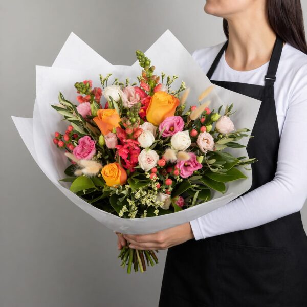 Peach Rose Bouquet arranged by Sun's Florist, Kogarah