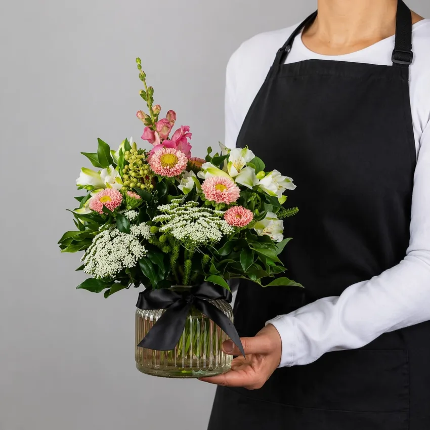 Pink Vase Arrangement arranged by Sun's Florist, Kogarah