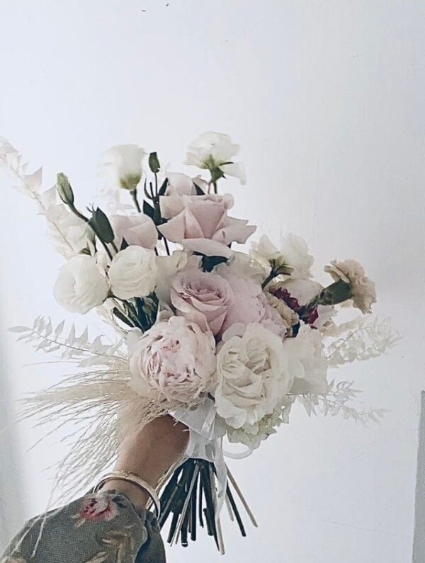 Peony, rose and Carnation bridal Bouquet — Sun's Florist, Kogarah