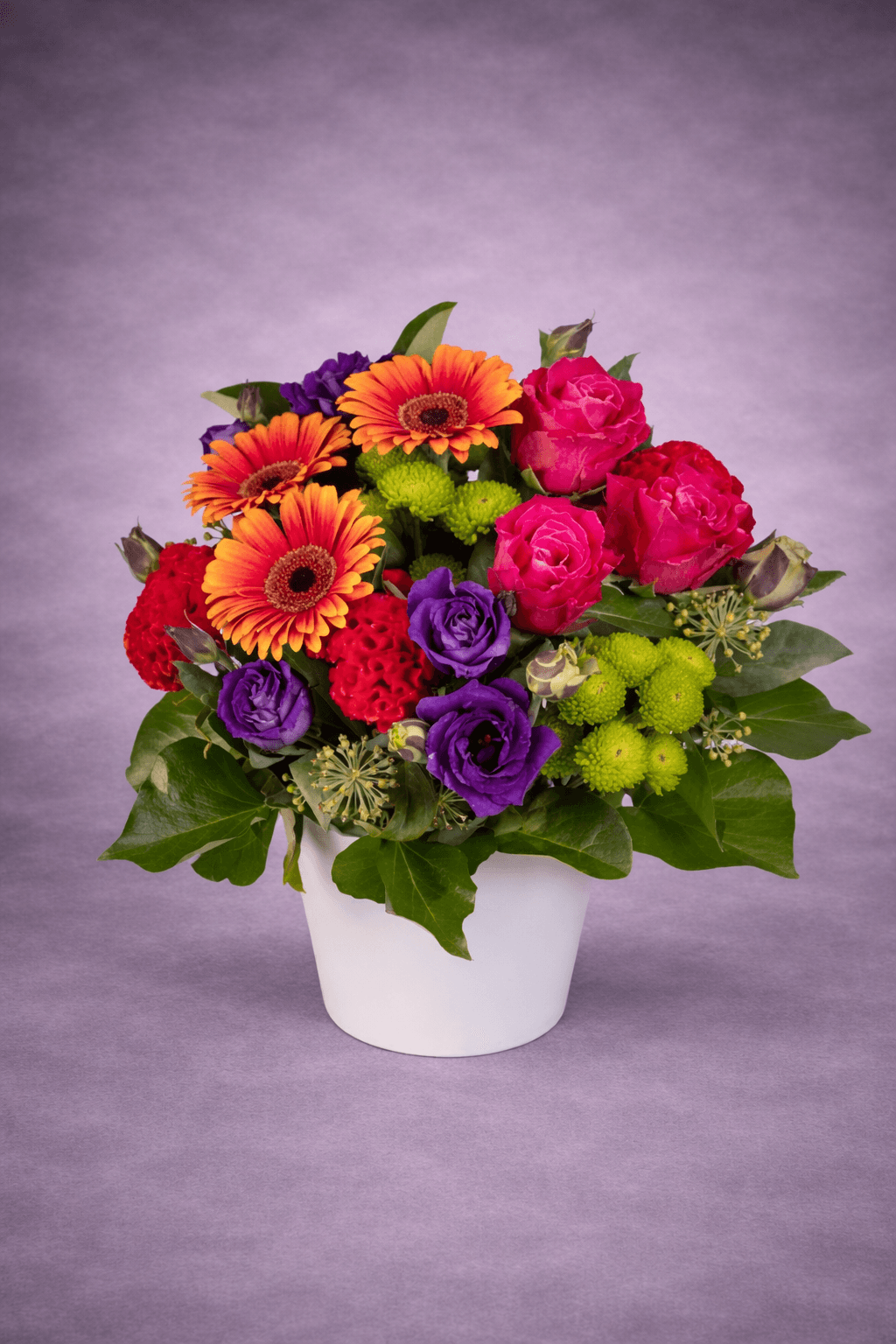 Vibrant Floral Arrangement in Ceramic Pot arranged by Sun's Florist, Kogarah