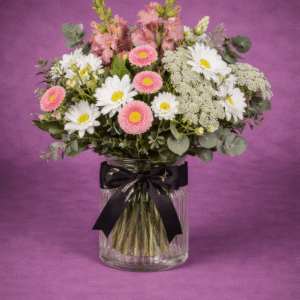 Elegant Floral Bouquet with Glass Vase