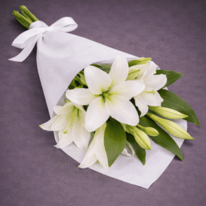 Elegant White Lilies Bouquet