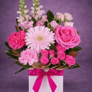 Pink Floral Bouquet in a Gift Box