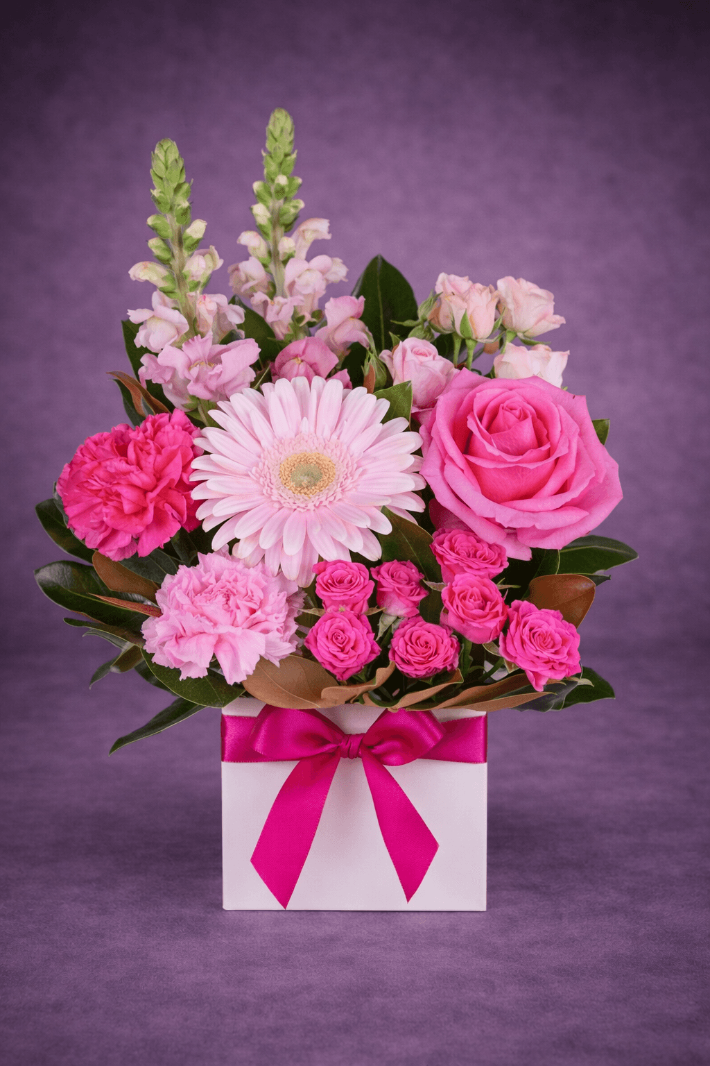 Pink Floral Bouquet in a Gift Box