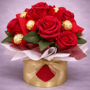 Red Roses and Ferrero Rocher Gift Set
