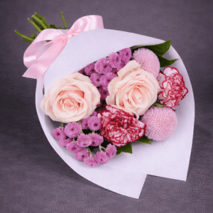 Soft Pink Blooms in Crisp Wrap