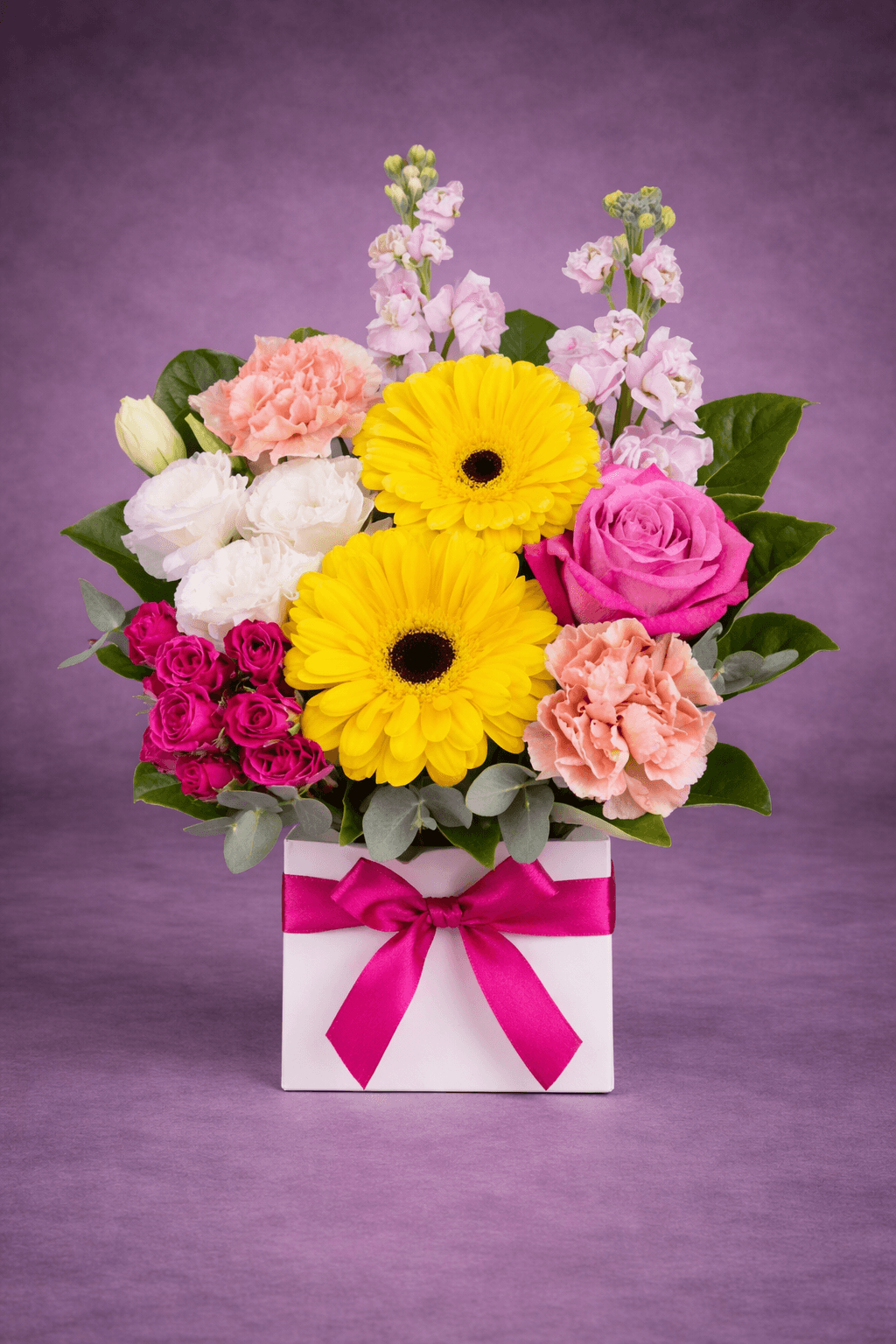 Vibrant Flower Gift Box Bouquet