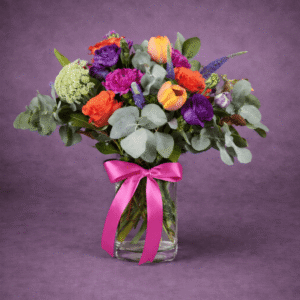 Vibrant Bouquet in a Glass Vase