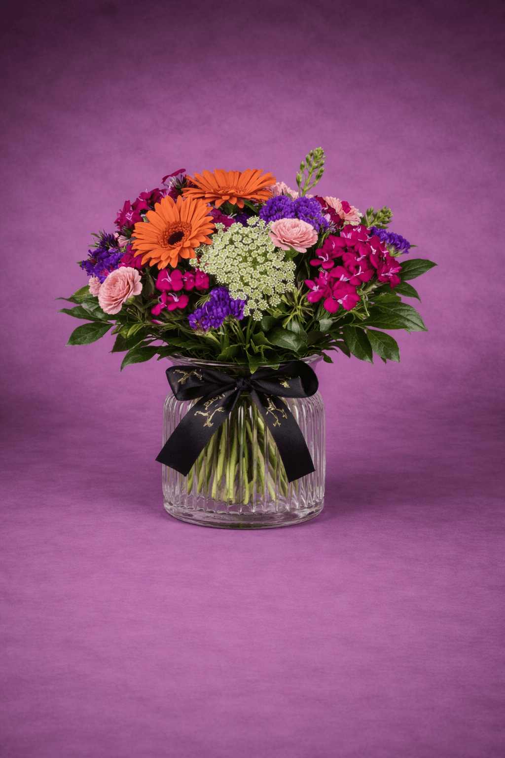 Vibrant Floral Bouquet in Glass Vase