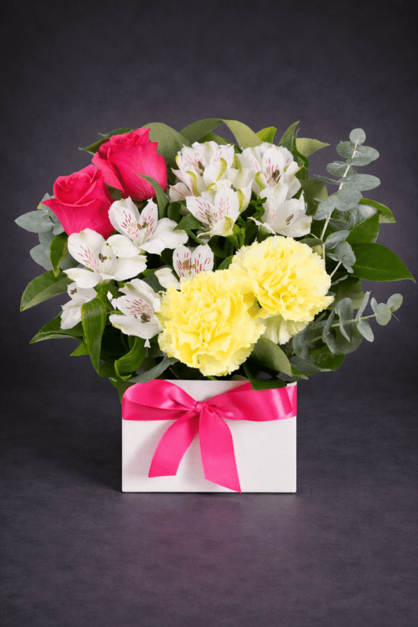 Vibrant Bouquet in a White Box — Sun's Florist, Kogarah